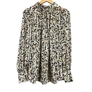 H&M Sheer Long Sleeve High Neck Blouse XL